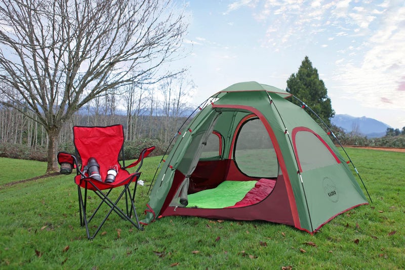 KAZOO Outdoor Family Tent Durable Lightweight, Waterproof Camping Tents Easy Setup, Beach Screen Tent Sun Shade 3 Person (Green) - Image 3